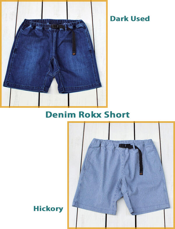 ROKX（ロックス） デニムロックスショーツ ダークユーズド ヒッコリー