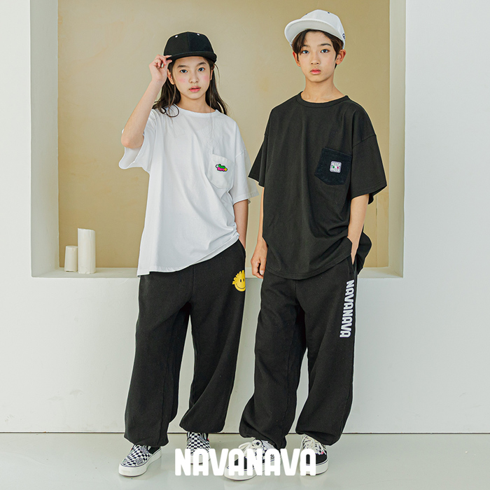 ナバナバ Tシャツ ポケット付き NAVANAVA 子供 男子 女子 韓国 Kファッション 韓流 ストリート 男女兼用 ビック オーバーサイズ 人気 ワッペン 小中学生 安い｜bearfoot-shoes｜10