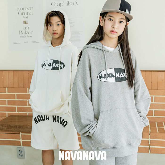 ナバナバ 子供用パーカー スウェット オーバル NAVANAVA 子供服 男女兼用 韓国 ストリート ファッション 長袖 フーディー ビックシルエット 小中学生｜bearfoot-shoes｜09