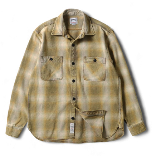 Houston ヒューストン ビンテージオンブレチェックビエラシャツ 長袖