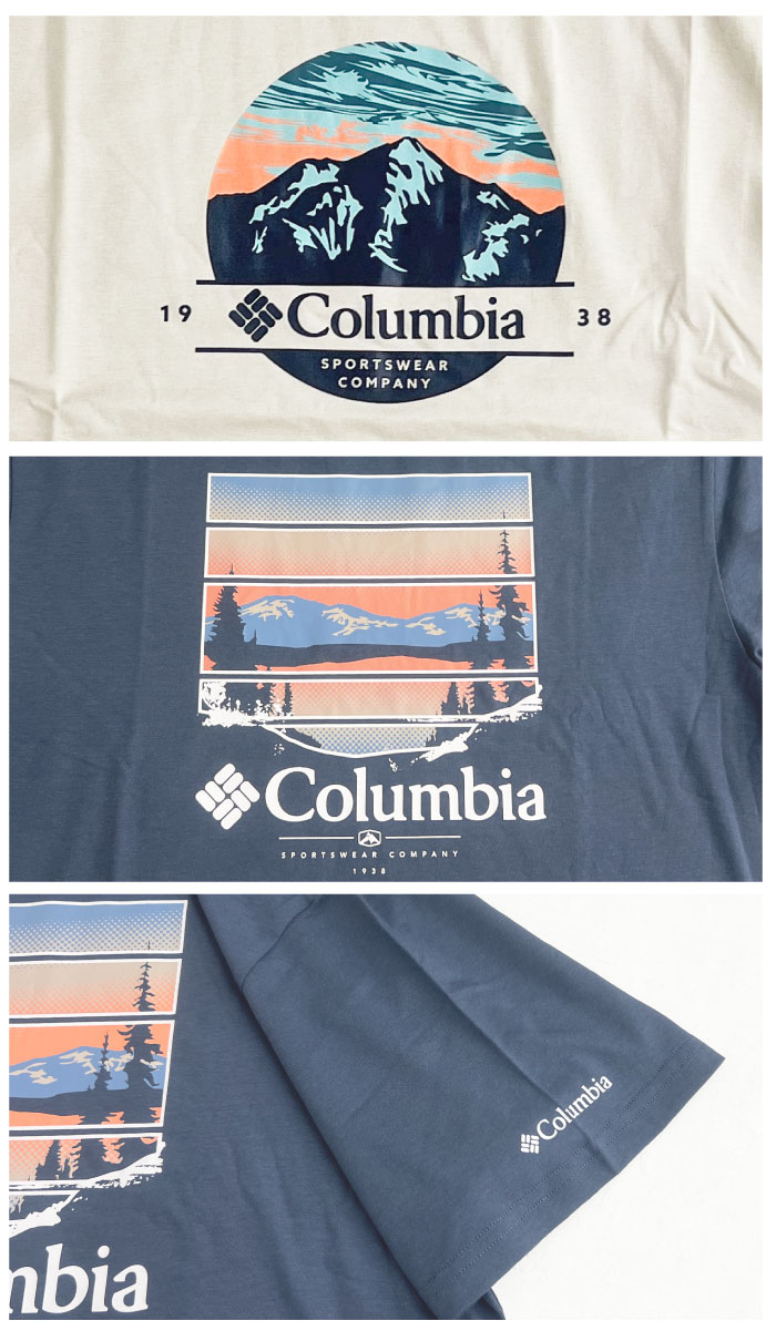 Columbia コロンビア パスレイクグラフィックTシャツ2 半袖Tシャツ メンズ オーガニックコットン アウトドア キャンプ AJ2959 ゆうパケット1点まで送料無料｜bears-mall｜10