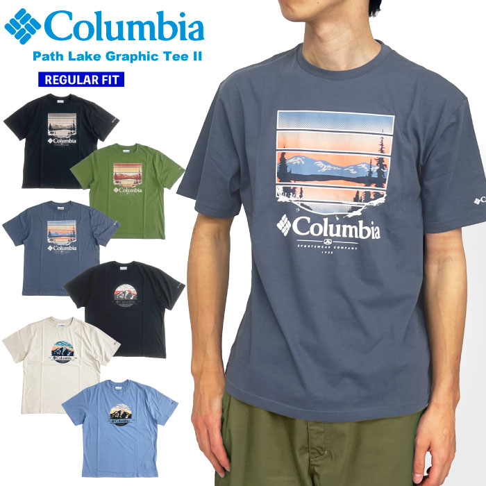 Columbia コロンビア パスレイクグラフィックTシャツ2 半袖Tシャツ メンズ オーガニックコットン アウトドア キャンプ AJ2959 ゆうパケット1点まで送料無料｜bears-mall