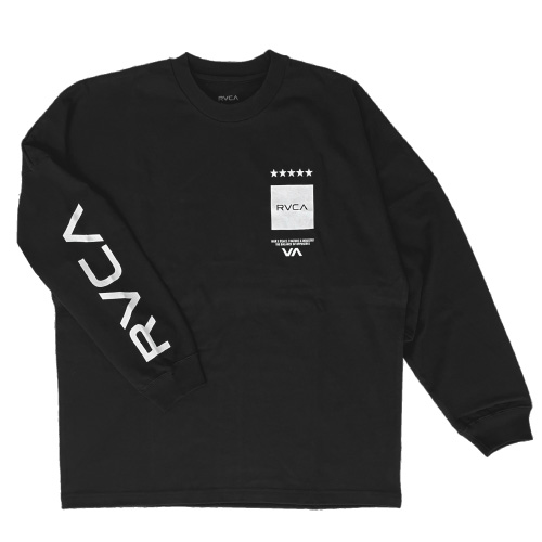 RVCA ロングスリーブ Tシャツ オーバー サイズ 長袖 ロンT ブラック-