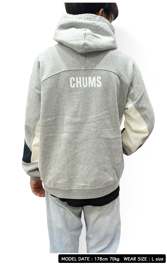 【2025秋冬新作】CHUMS チャムス カーンズパネルフーディー プルオーバーパーカー 長袖 オーバーサイズ ゆったり アウトドア スポーティ メンズ レディース 保温 裏起毛 ロゴ インレー生地 CH00-1539 CHUMS（チャムス） カーンズパネルフーディー プルオーバーパーカー