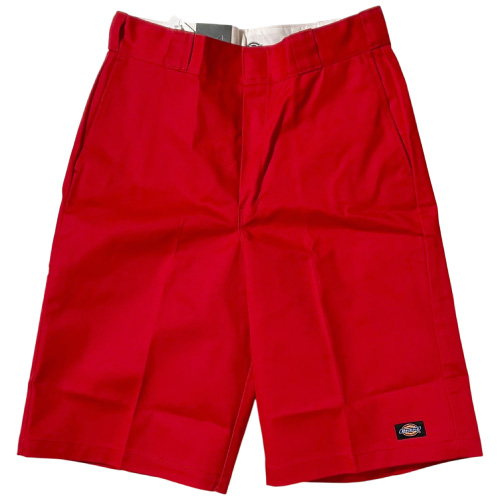 ディッキーズ　赤いショートパンツ 34サイズ アメリカ製 Dickies（ディッキーズ） ルーズフィット ツイルワークパンツ 13inch