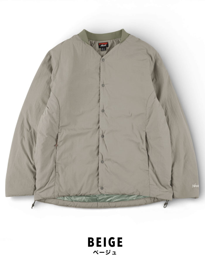 NANGA（ナンガ） ノーカラーソフトダウンカーディガン 防寒 軽量 保温