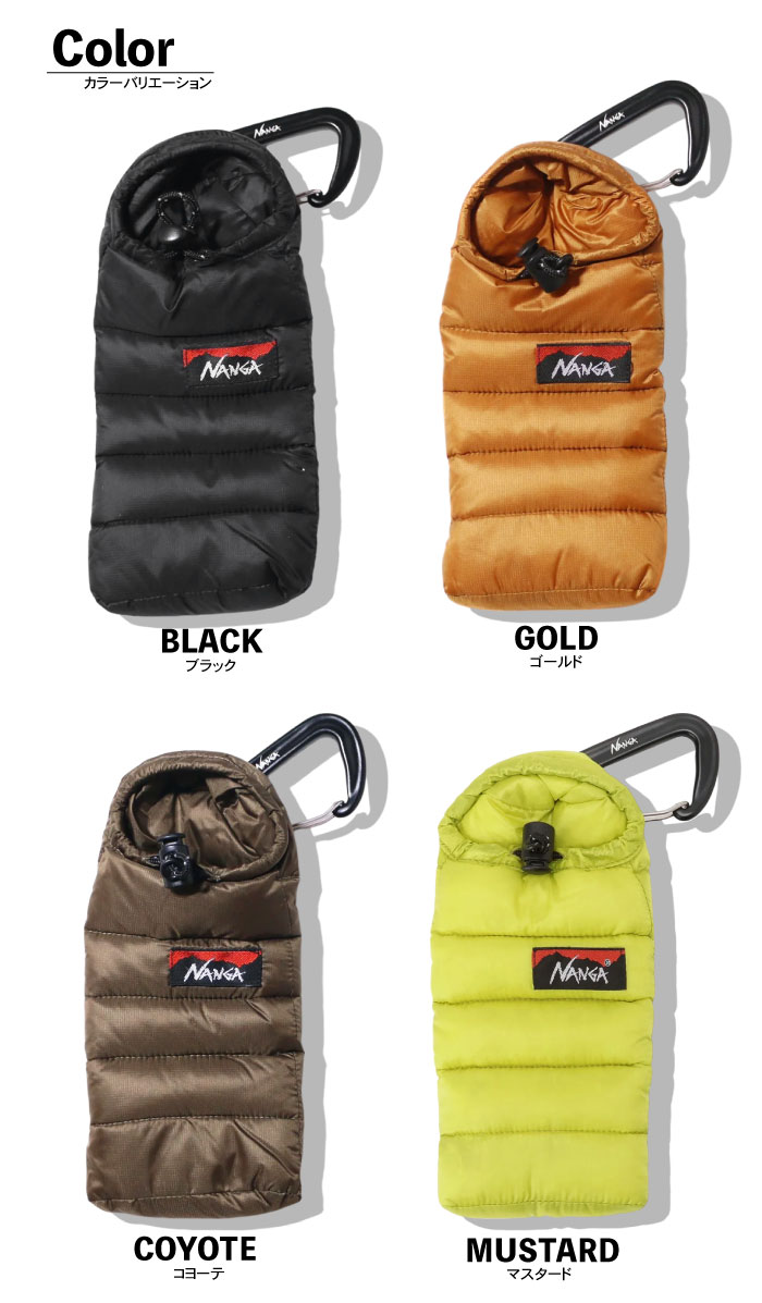 NANGA（ナンガ） ミニスリーピングバッグ フォンケース カラビナ付き