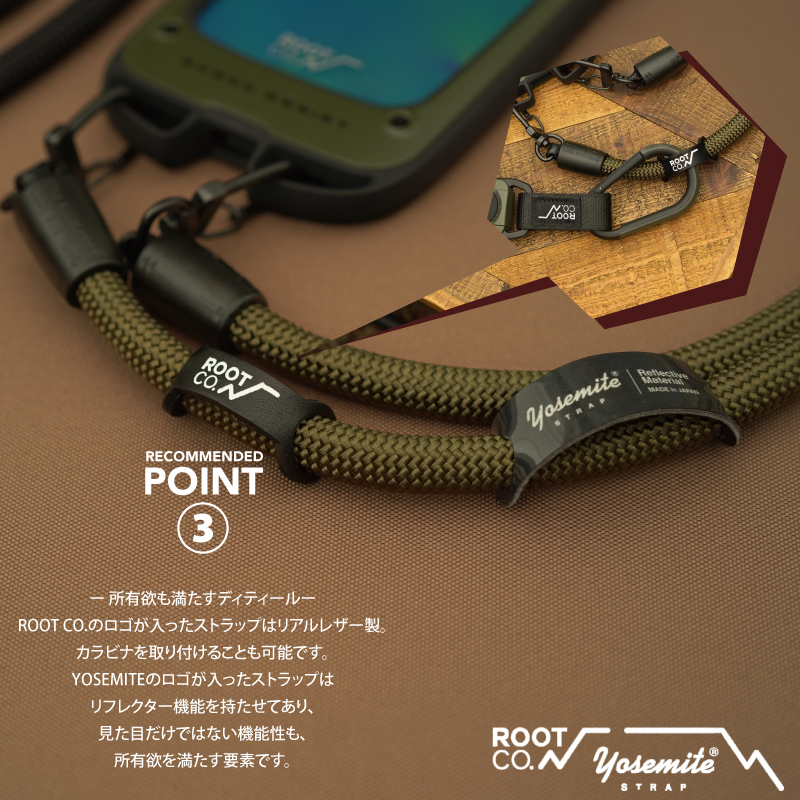 EPM × ROOT CO. ルートコー コラボ ヨセミテ モバイルストラップ 日本製 YMS スマホ 斜め掛け 送料無料