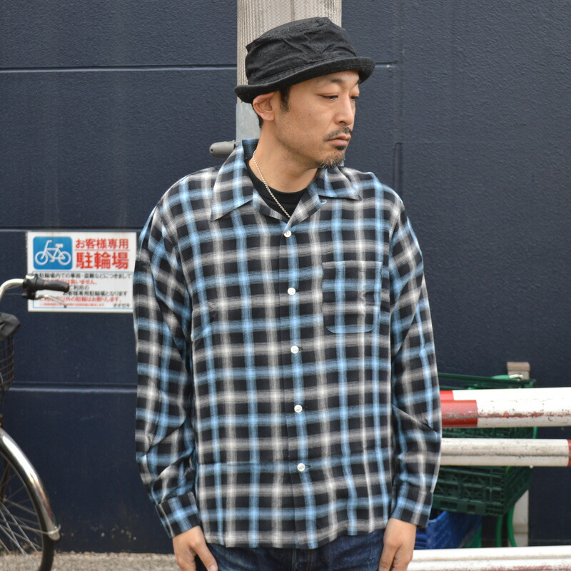 SUGAR CANE レーヨン100% オンブレ オープンカラーシャツ M SUGAR CANE 