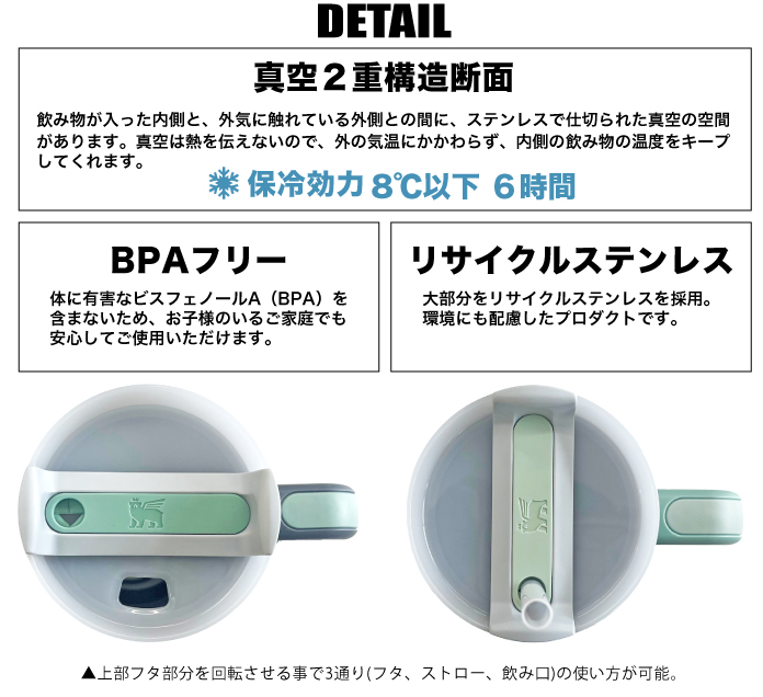 STANLEY スタンレー H2.0 真空スリムクエンチャー 0.88L 保冷 ストロー付き リサイクルステンレス タンブラー 水筒 ボトル アウトドア キャンプ 10827｜bearsstore｜10