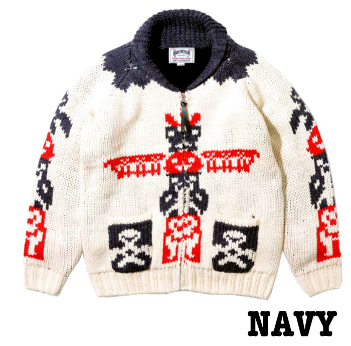 HOUSTON（ヒューストン） カウチンニットカーディガン(トーテムポール