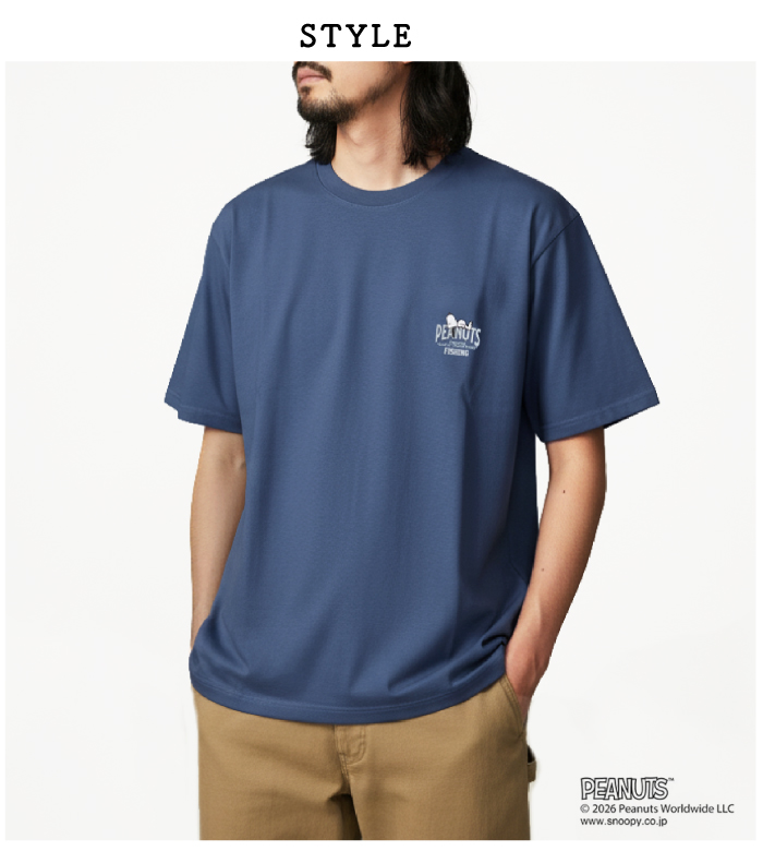 KRIFF MAYER（クリフメイヤー） スヌーピー プリント半袖Tシャツ 釣り