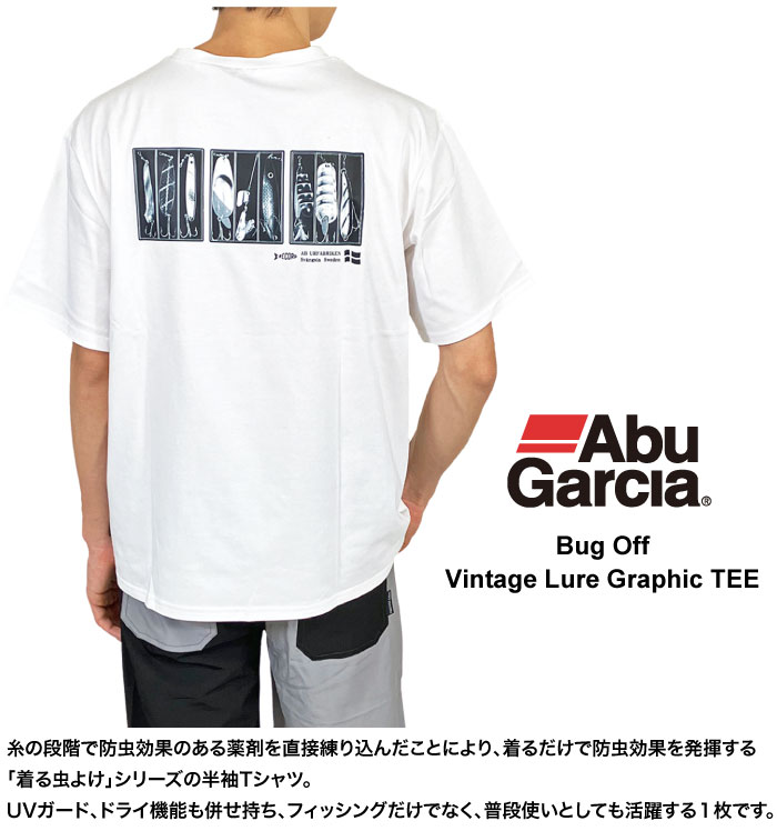 AbuGarcia アブガルシア 半袖Tシャツ バグオフ ヴィンテージルアーグラフィック ティー メンズ フィッシング 虫よけ加工 24SAB-012 ゆうパケット1点まで送料無料｜bearsstore｜02