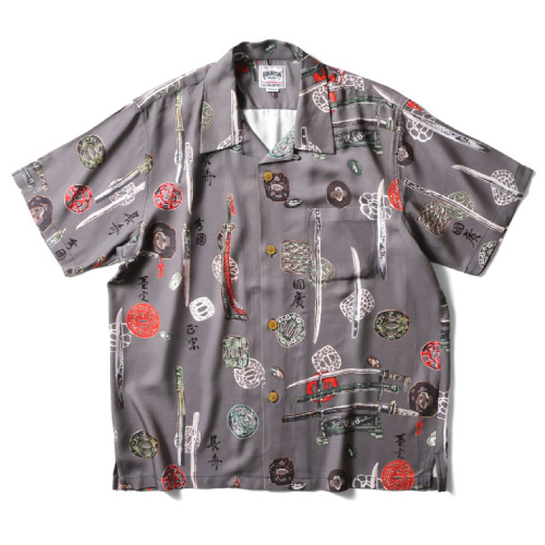HOUSTON（ヒューストン） アロハシャツ(日本刀) 半袖シャツ 総柄