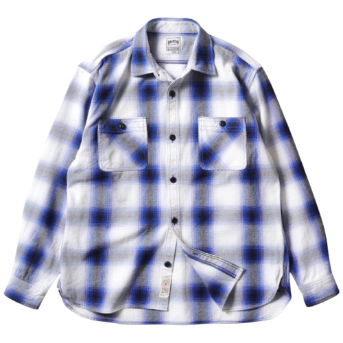 Houston ヒューストン オンブレチェックビエラシャツ 長袖シャツ 厚手 ワークシャツ フランネルシャツ チェックシャツ メンズ レディース 定番 41252 2025新作 | HOUSTON | 04