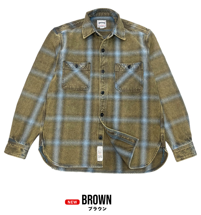 HOUSTON（ヒューストン） ビンテージオンブレチェックビエラシャツ