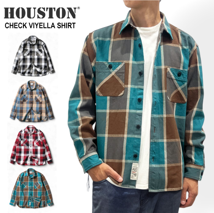 HOUSTON（ヒューストン） チェックビエラシャツ 長袖シャツ ヘビー