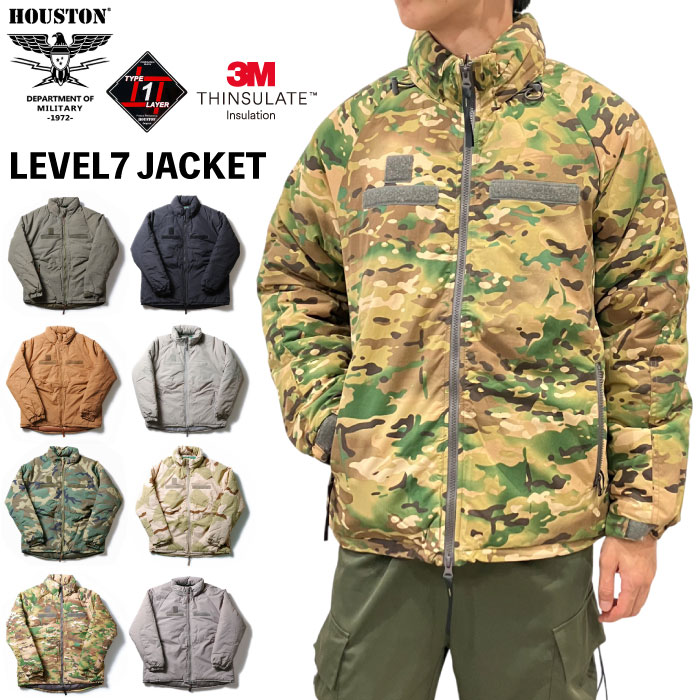 HOUSTON ヒューストン レベル7ジャケット メンズ 中綿ジャケット ミリタリージャケット 防寒 防風 撥水 LEVEL7 JACKET 50323 SALE | HOUSTON