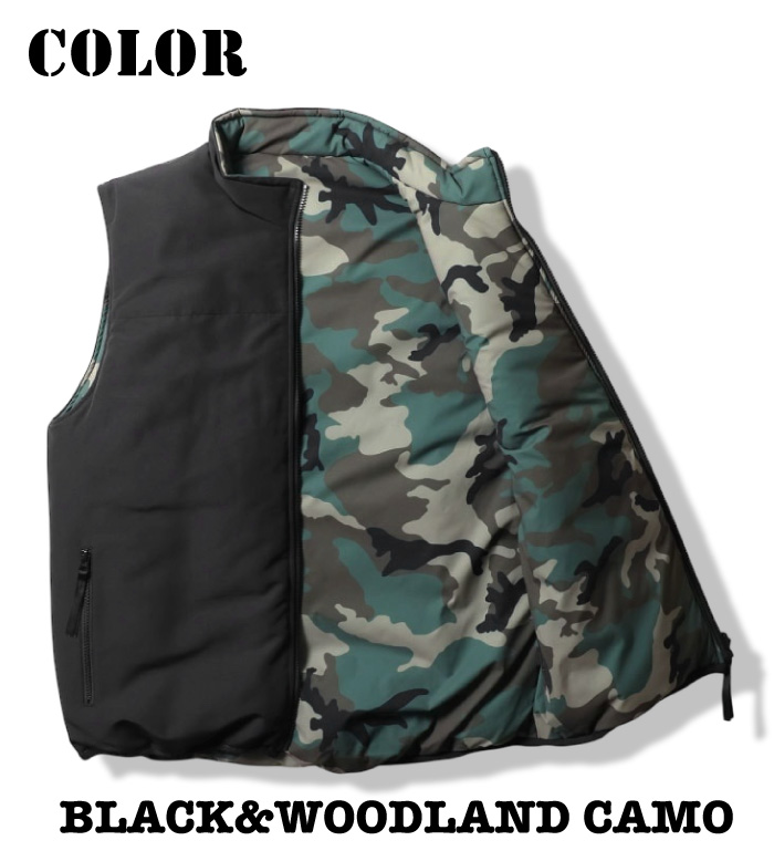 STEVENSON OVERALL 中綿カモフラリバーシブルベスト 38 HOUSTON（ヒューストン） リバーシブルレベル7ベスト ダウンベスト