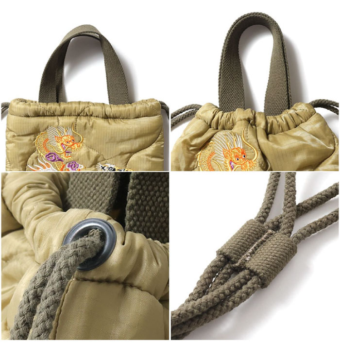 Houston ヒューストン 刺繍キルティングエフェクトバッグ(日本) 手提げ ショルダーバッグ 肩掛け 巾着 2WAY 6845 メール便対応 | HOUSTON | 06