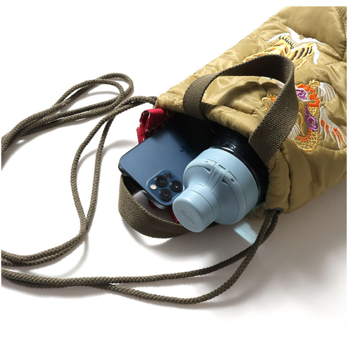 Houston ヒューストン 刺繍キルティングエフェクトバッグ(日本) 手提げ ショルダーバッグ 肩掛け 巾着 2WAY 6845 メール便対応 | HOUSTON | 08