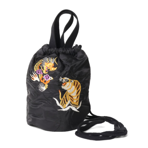 Houston ヒューストン 刺繍キルティングエフェクトバッグ(日本) 手提げ ショルダーバッグ 肩掛け 巾着 2WAY 6845 メール便対応 | HOUSTON | 01