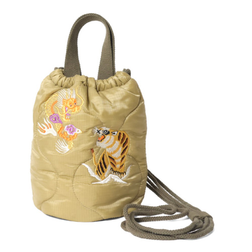 Houston ヒューストン 刺繍キルティングエフェクトバッグ(日本) 手提げ ショルダーバッグ 肩掛け 巾着 2WAY 6845 メール便対応 | HOUSTON | 02