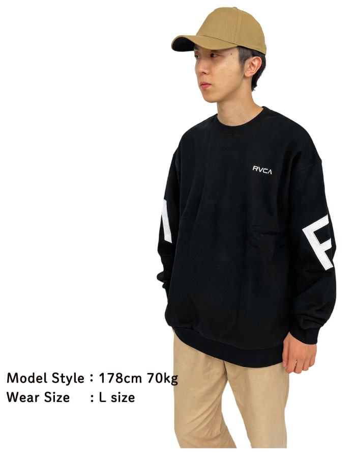 RVCA ルーカ FAKE RVCA 裏起毛 クルースウェット トレーナー ビック