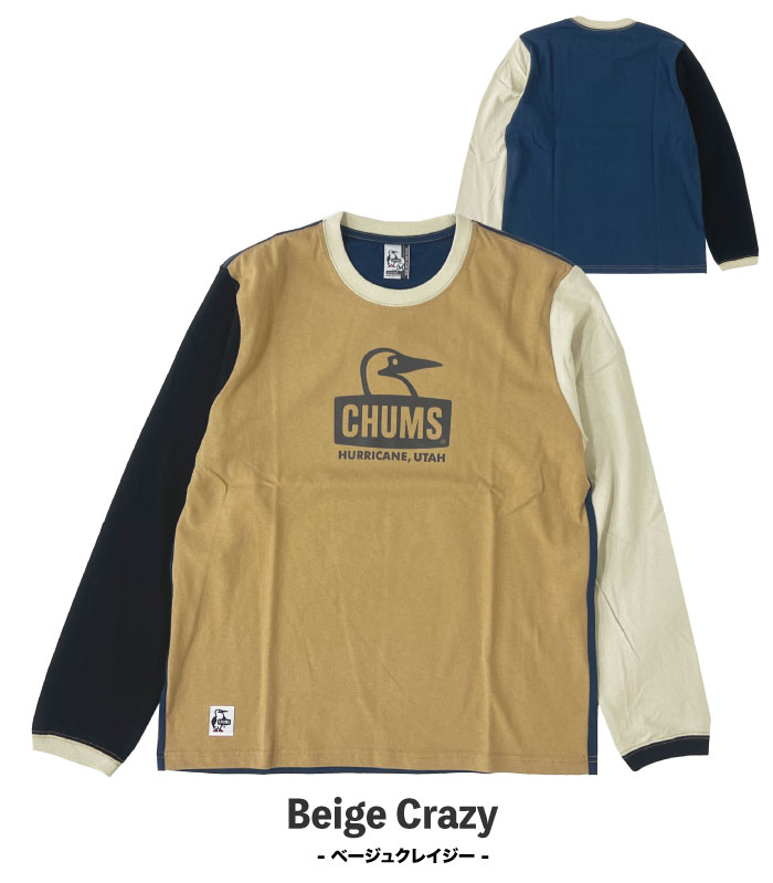 CHUMS 2024秋冬新色追加 チャムス 長袖 ロンT ブービーフェイス