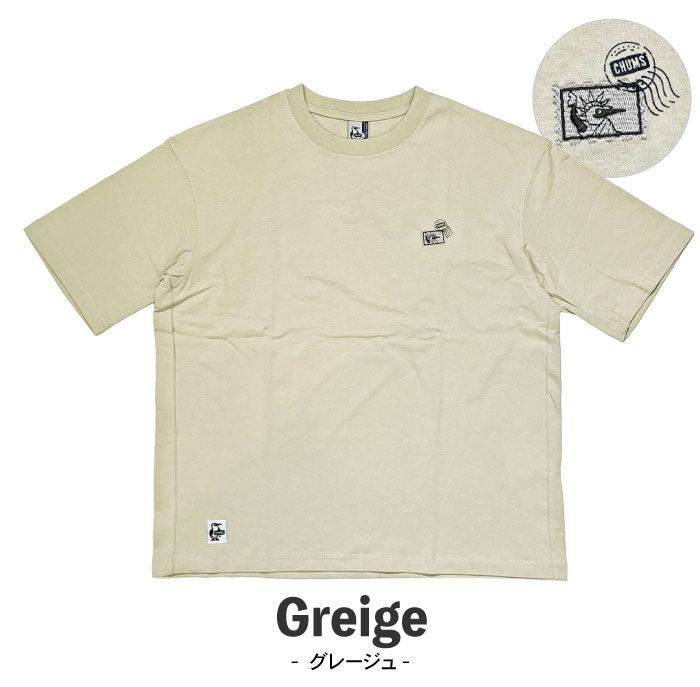 CHUMS チャムス エンブロイダリー 半袖Tシャツ オーバーサイズド