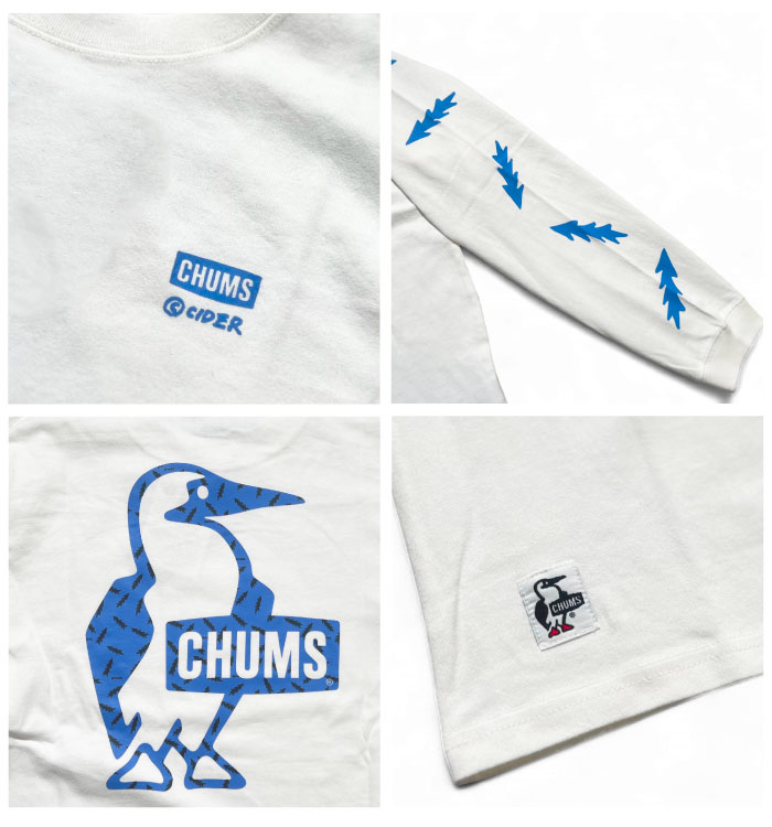 CHUMS（チャムス） かせきさいだぁ コラボ 長袖Tシャツ 袖プリント