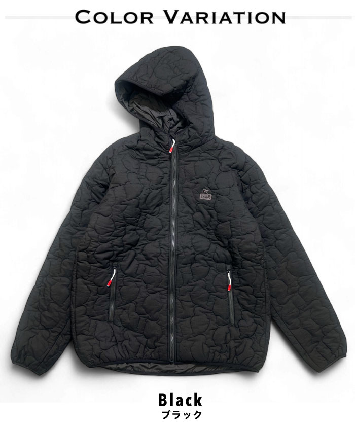CHUMS キルティングナイロンジャケット L CHUMS（チャムス） 中綿キルトフードジャケット ブービーステッチパ