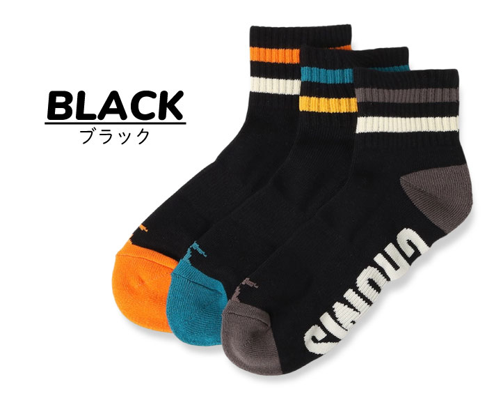 CHUMS（チャムス） 3P ラインクルーソックス 3足セット ロゴ 靴下