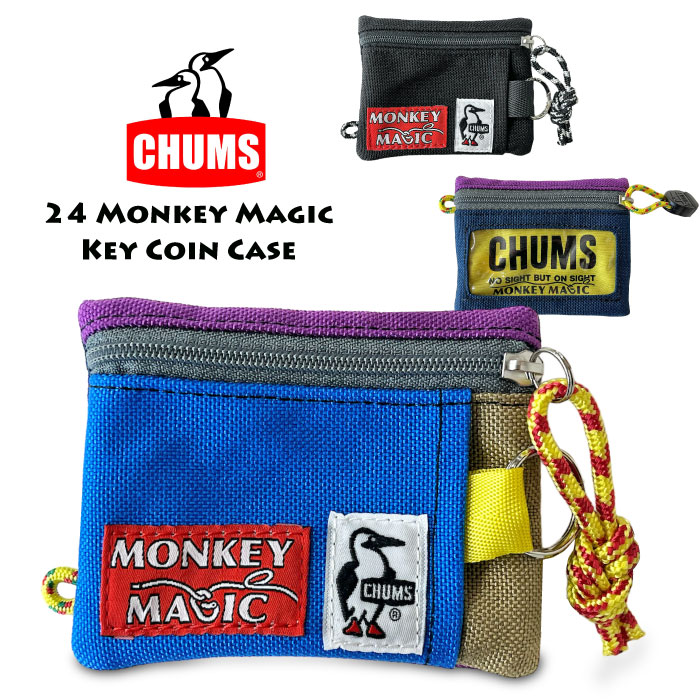 CHUMS チャムス 24 モンキーマジック キーコインケース コラボ キーコインケース 定期入れ カード収納 パスケース 財布 キーリング マルチケース CH60-3779｜bearsstore