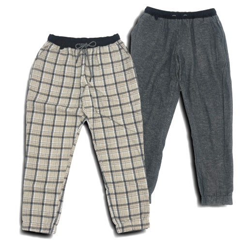 gym master（ジムマスター） リバーシブルチェックテーパードパンツ