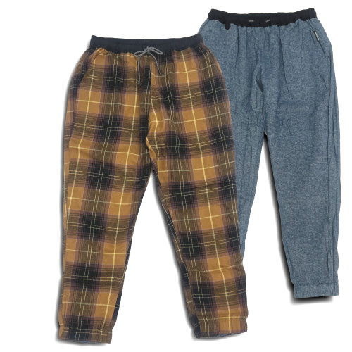 gym master（ジムマスター） リバーシブルチェックテーパードパンツ