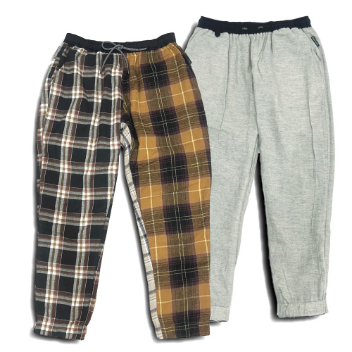 gym master（ジムマスター） リバーシブルチェックテーパードパンツ