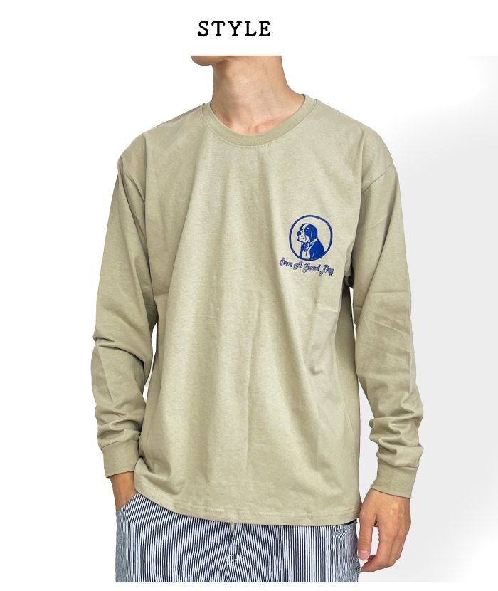 gym master（ジムマスター） GOOD DAY刺繍 7.4oz 長袖Tシャツ ロンTee