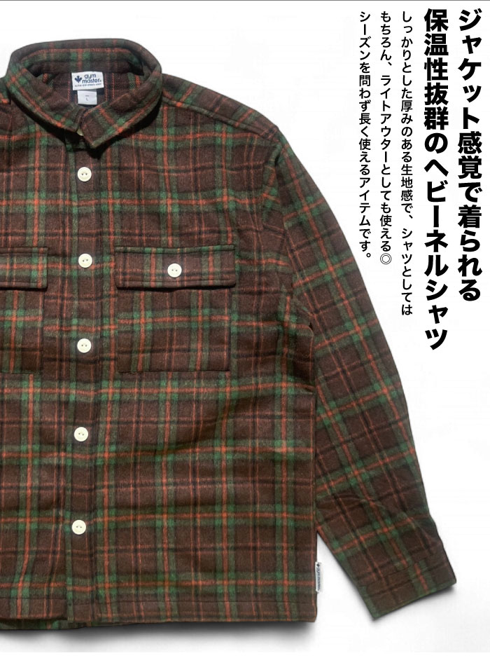 gym master（ジムマスター） ヘビーチェックネルシャツ 長袖シャツ