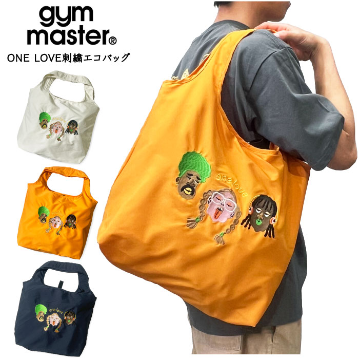 Yahoo! Yahoo!ショッピング(ヤフー ショッピング)gym master ジムマスター ONE LOVE刺繍エコバッグ マイバッグ ショッピングバッグ トートバッグ G521772 ゆうパケット1点まで送料無料