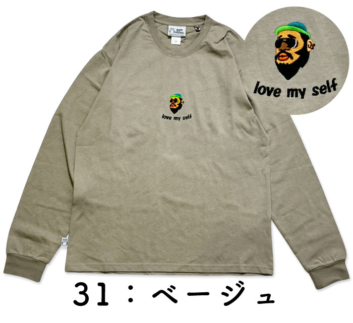 gym master（ジムマスター） 7.4oz love my self 刺繍ロンTEE 長袖T