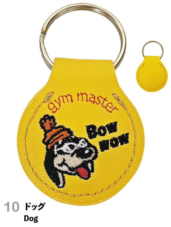 gym master ジムマスター ハッピー刺繍コインキーホルダー コインケース エアタグ AirTag 収納 カバー 小銭入れ キーリング