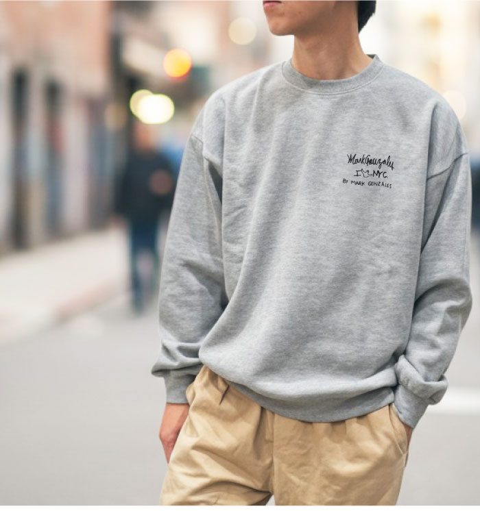 Mark Gonzales（マークゴンザレス） 裏起毛 スウェット クルーネック