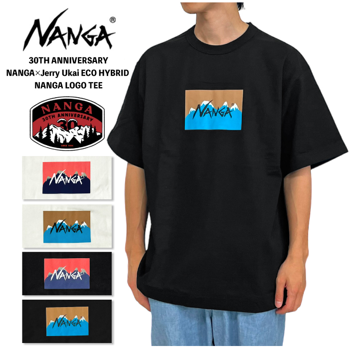 NANGA ナンガ×ジェリーウカイ コラボ エコハイブリッド ナンガロゴティー 30周年記念 半袖Tシャツ NW2411-1G805-C ゆうパケット1点まで送料無料 SALE