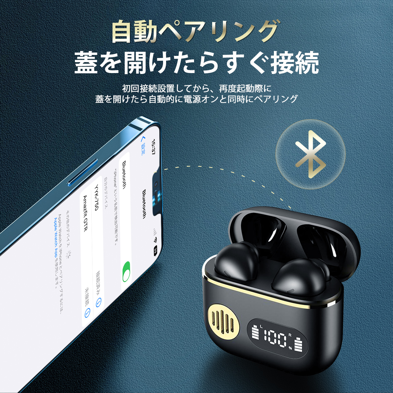 ワイヤレスイヤホン ワイヤレ イヤホン 防水 13 Bluetooth 最新版 5.3 高音質 スポーツイヤホン 重低音 iPhone14 大容量  Android Hi-Fi CVC8.0 日本語取扱説明書 イヤホンマイク、ヘッドセット