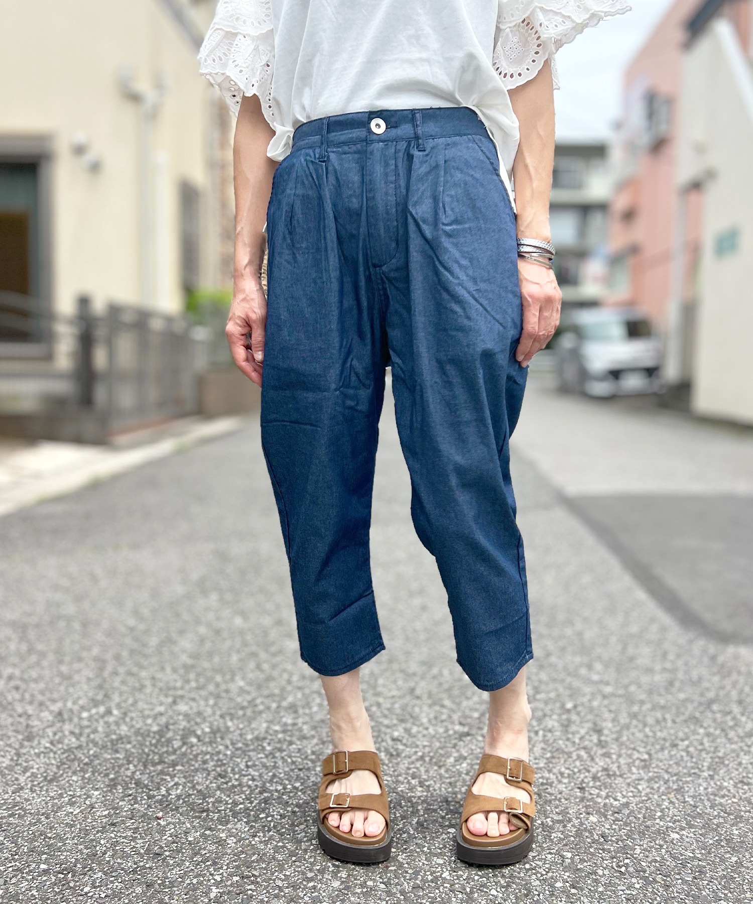 BEATJIVE クロップドパンツ レディース デニム 9分丈 シェフ