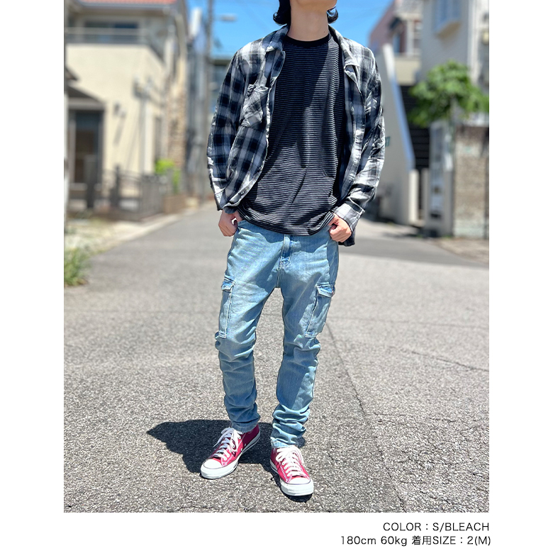 楽天市場】カーゴパンツ メンズ ストレッチ スリム キレイめ