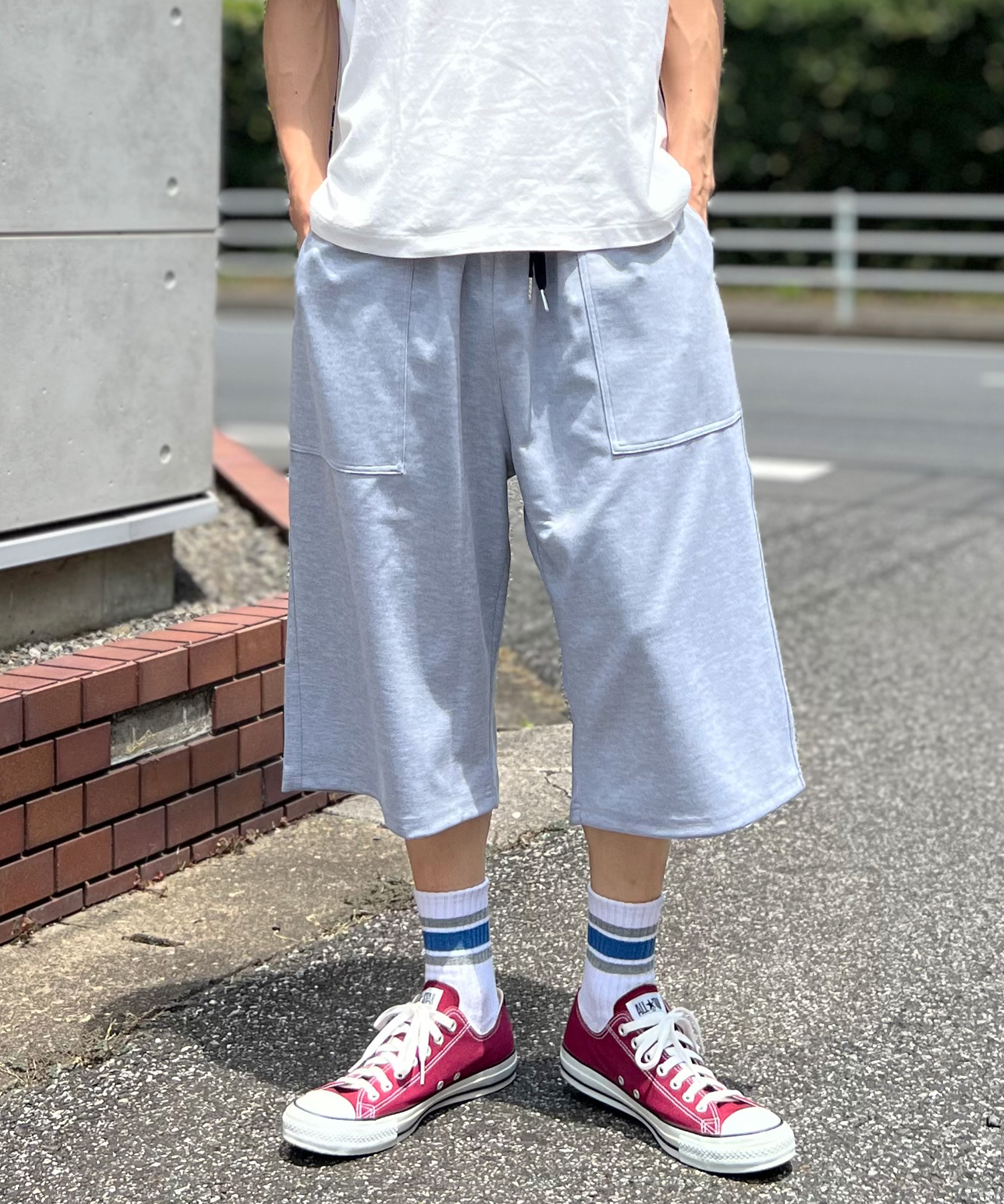 BEATJIVE ハーフパンツ クロップドパンツ ワイド バギー