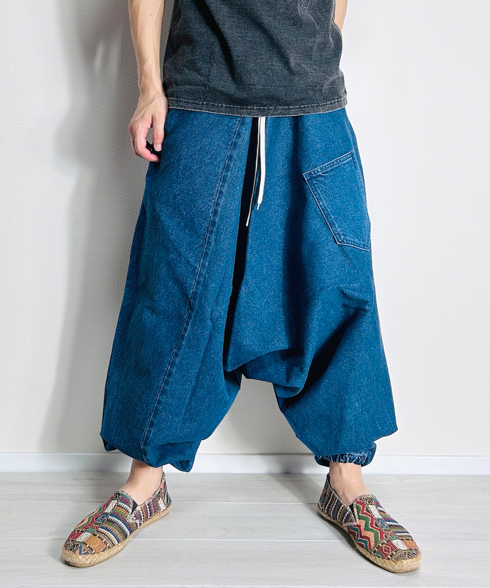 【新品】hifumiyo ヒフミヨ サルエルパンツ フリーサイズ 楽天市場】サルエルパンツ メンズ 7分丈 麻 アラジンパンツ 夏用