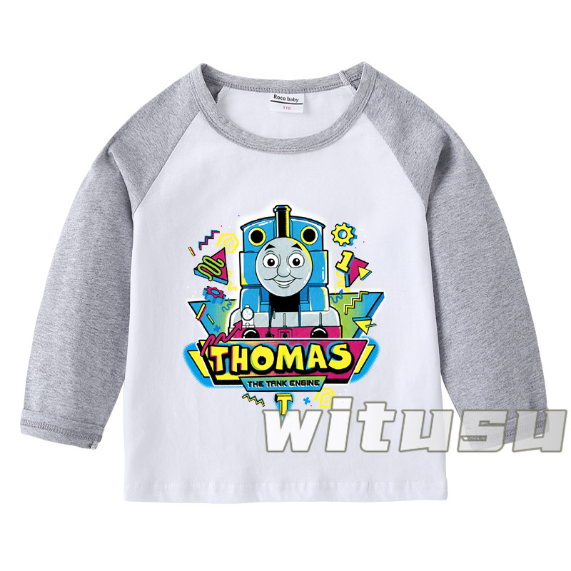 春秋 子供服 Thomas トーマス 男の子 女の子 カットソー 長袖Tシャツ